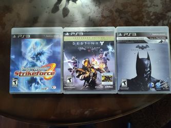 3 PS3 Games Bundle - Batman Arkham Origins, Dynasty Warriors Strikeforce & Destiny - Untested