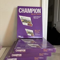 5x Champion Ink Jet Paper 100 Sheets 8.5x11 Letter Matte Finish - Brand New 