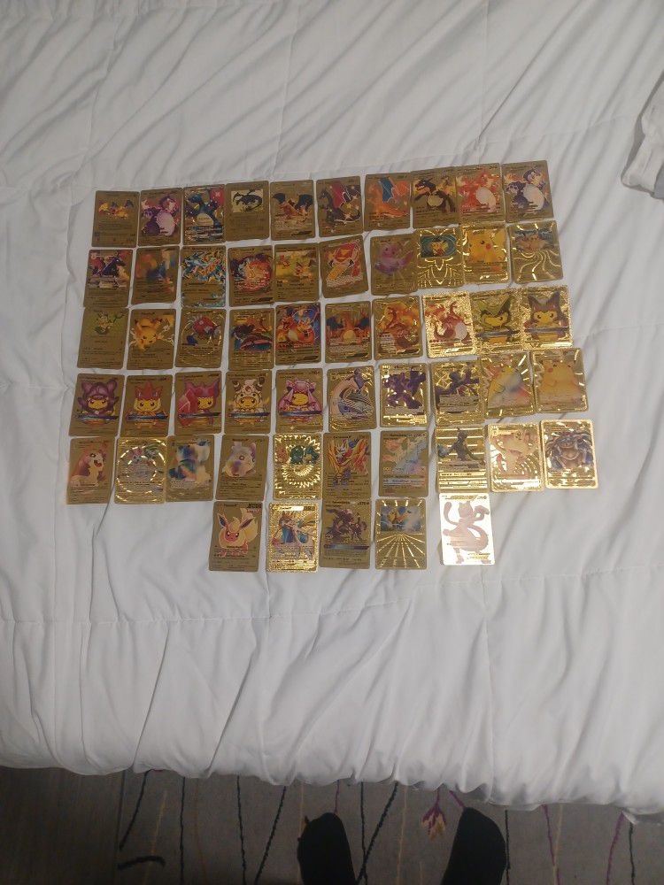 55 Gold Foil Pokemon Cards