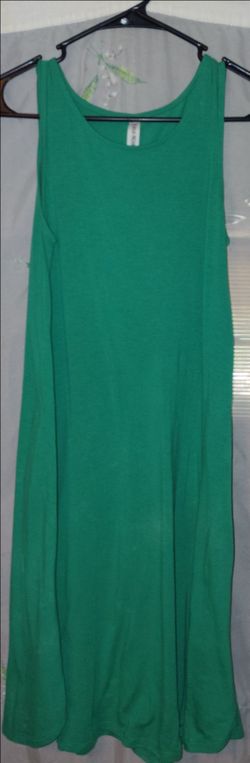 Zenana Premium Green Classic Tank Top Style Dress w pockets (S)