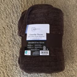Brown chenille blanket