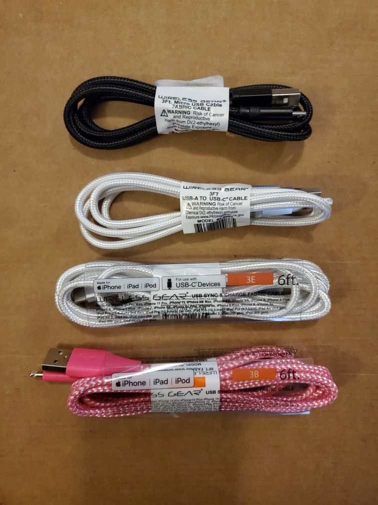 Iphone And Android Various Colors And Lengths Charging Cables