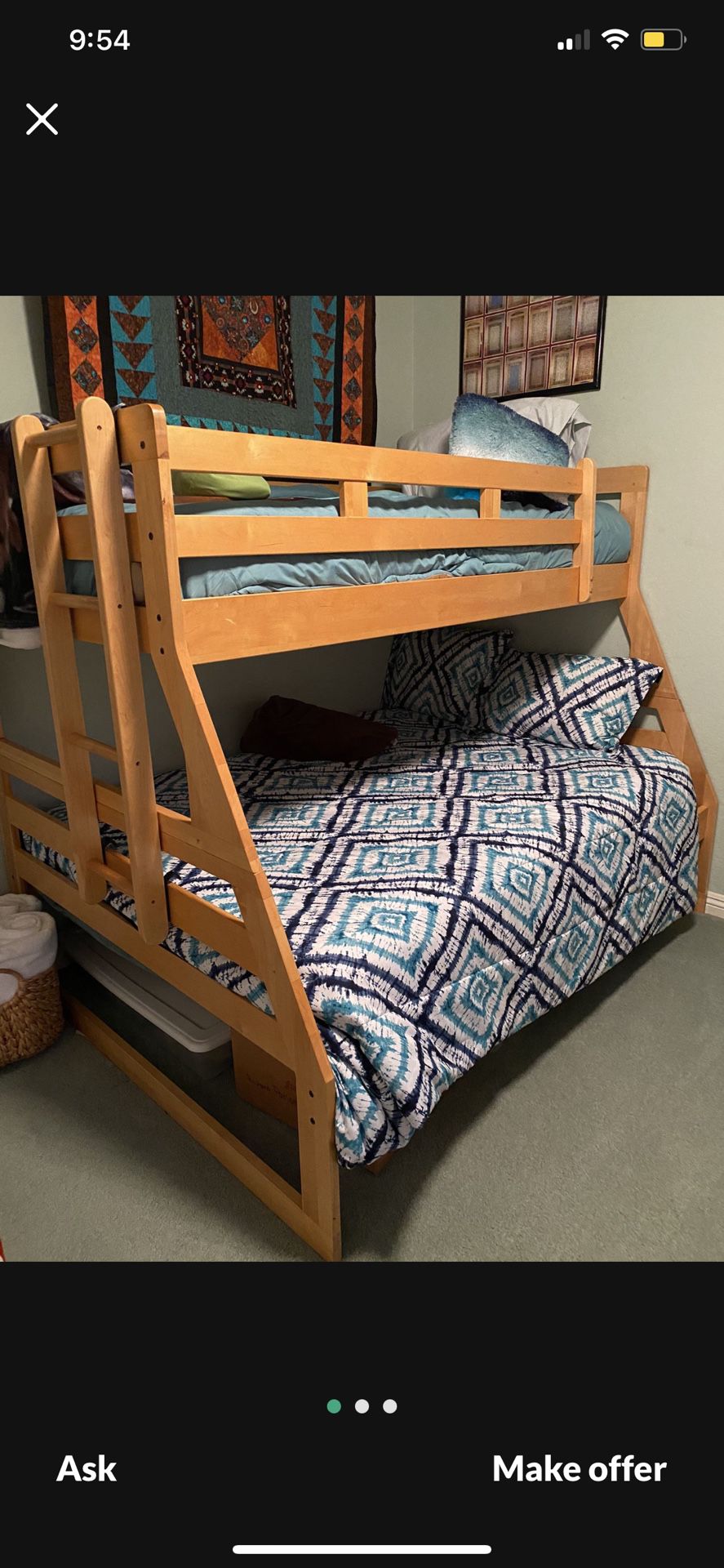 Bunk Bed Twin Top Full Bottom Trundle Drawers