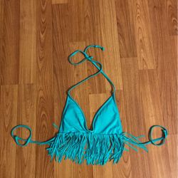 Turquoise Fringe Swimsuit Top