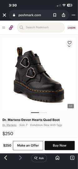 Dr. Martens Devon Hearts Quad Boot womens size 7
