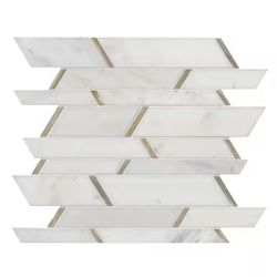 Metro Gold 12 x 12 in. Stone/Metal Mosaic Tile