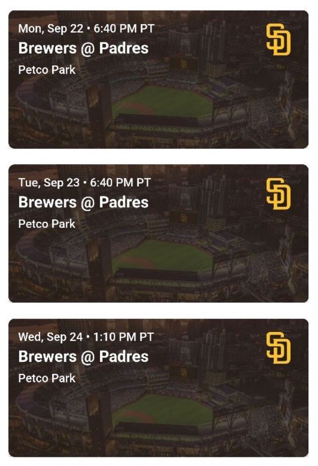 Padres Vs Brewers | Tue, Wed