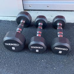 Dumbbells 5, 8,12 And 15. Exercise Equipment 