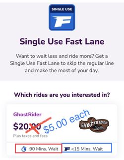 $5 Each Knotts Berry Farm Fast Pass Fast Lane