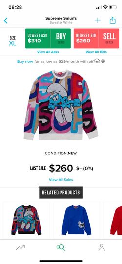 Supreme smurfs collab sweater