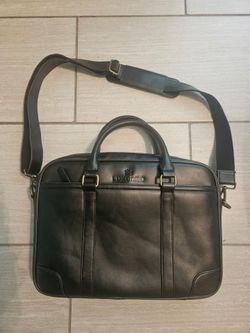 Luxorro Black Leather Laptop Computer Bag