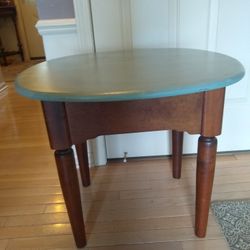 Beautiful Solid Wood Table With Painted Top  23" Tall..Top Is 22"x26"