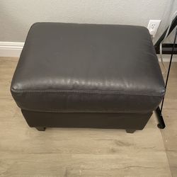 Brown Leather Ottoman 