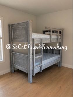 Twin bunk bed with mattress