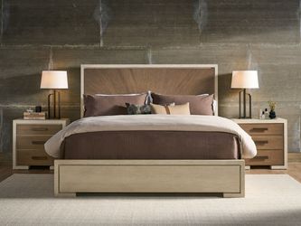 Modern Mist/Haze Queen Panel Bed