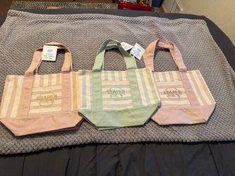 Trader Joe's Striped Mini Canvas Tote Bags – Set of 3