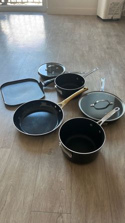 Black Nonstick Cookware Set with Lids
