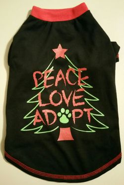 Peace Love & Adopt Pet Tee Shirt - Medium