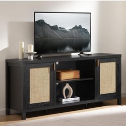 SICOTAS Rattan TV Stand for Living Room - 26" Tall