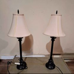 Set Of 2 Tall Console Lamps