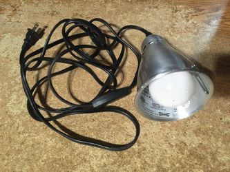 IKEA SIMPLE LAMP FIXTURE SILVER WITH LIGHT SWITCH AND LIGHT BULB