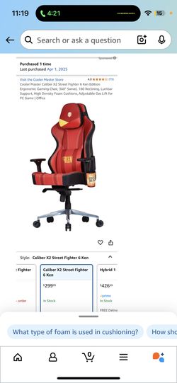 Caliber X2 Street Fighter 6 Ken(Gaming Chair)