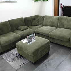 4pcs Sectional Sofa w/ottoman