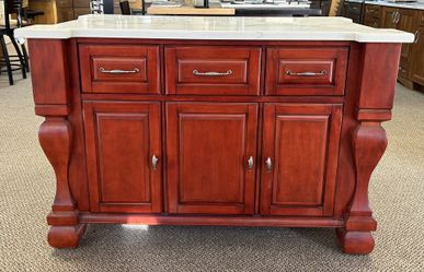 Lyn Design Dark Red Kitchen Island