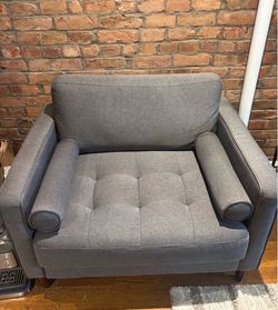 Gray Tufted Oversized Accent Chair