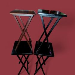 4 TV Trays  3 Brown 1 Black