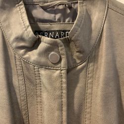 Bernardo Women's Faux Leather Moto Jacket Zip Pockets Gray Sz S NWOT