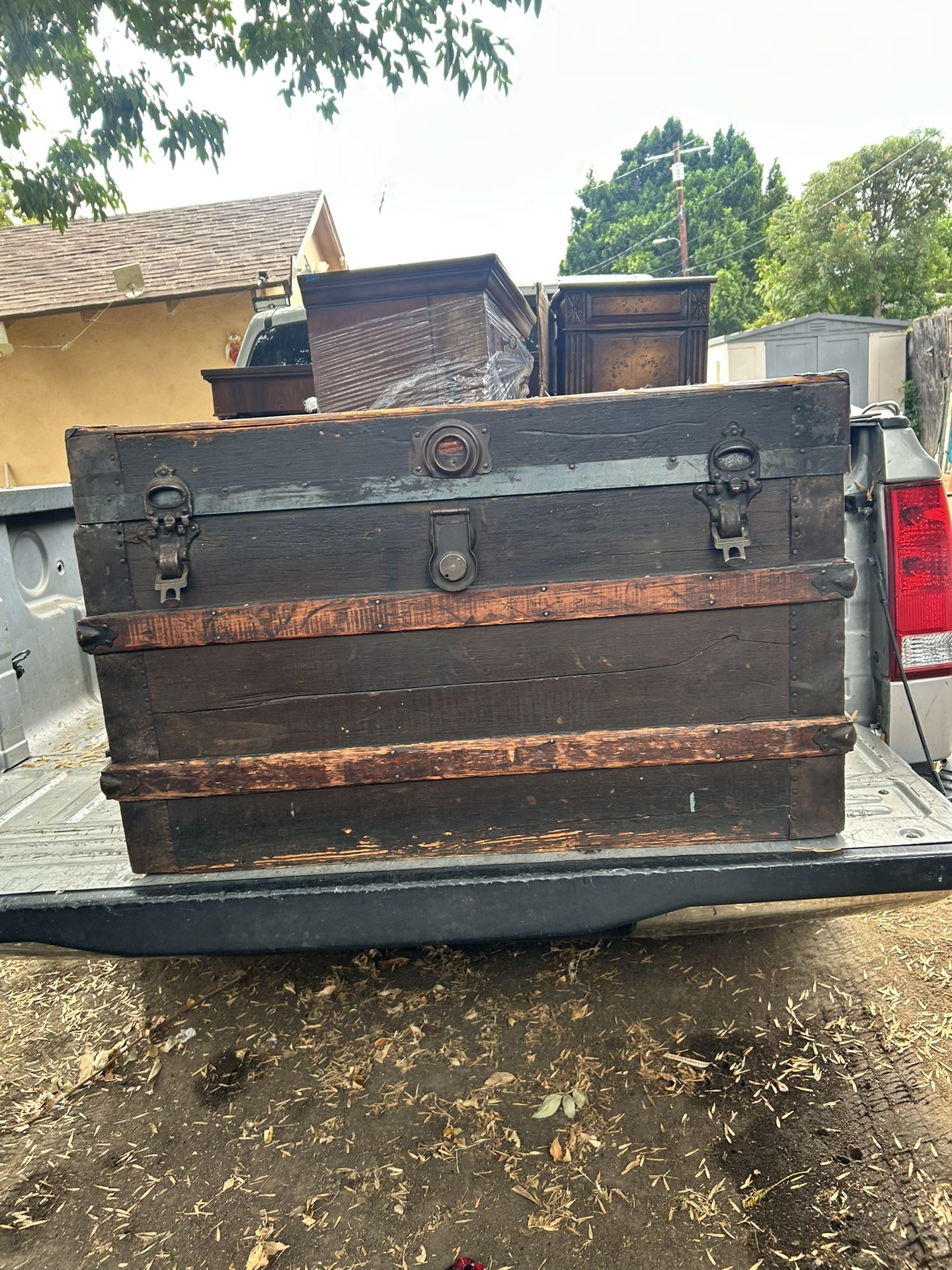 Old Wood Trunk No Key