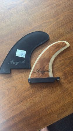 Robert August Wood Fin 7” Longboard Surfboard 