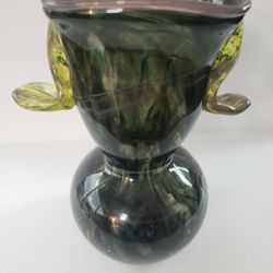 Beautiful Unique Hilltop Artists Hand Blown Glass Vase 