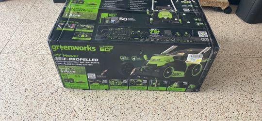 60 V green works 25 inch lawnmower
