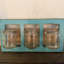 Mason Jar Wooden Holder 