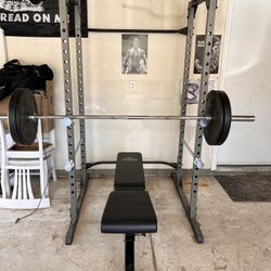 Power Rack With Adjustable Bench 