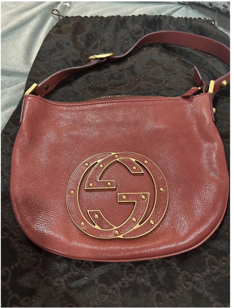 Gucci Vintage Dark Red Leather Small Blondie Hobo Shoulder/Handbag!