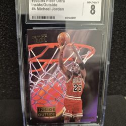 MICHAEL JORDAN 1993-94 FLEER ULTRA INSIDE OUTSIDE #4 OF 10 MINT 8
