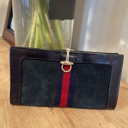 Gucci Wallet Vintage Leather With Suede