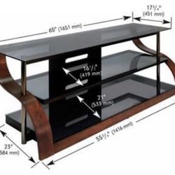 Bell O CW342 73in Glass And Wood TV Stand