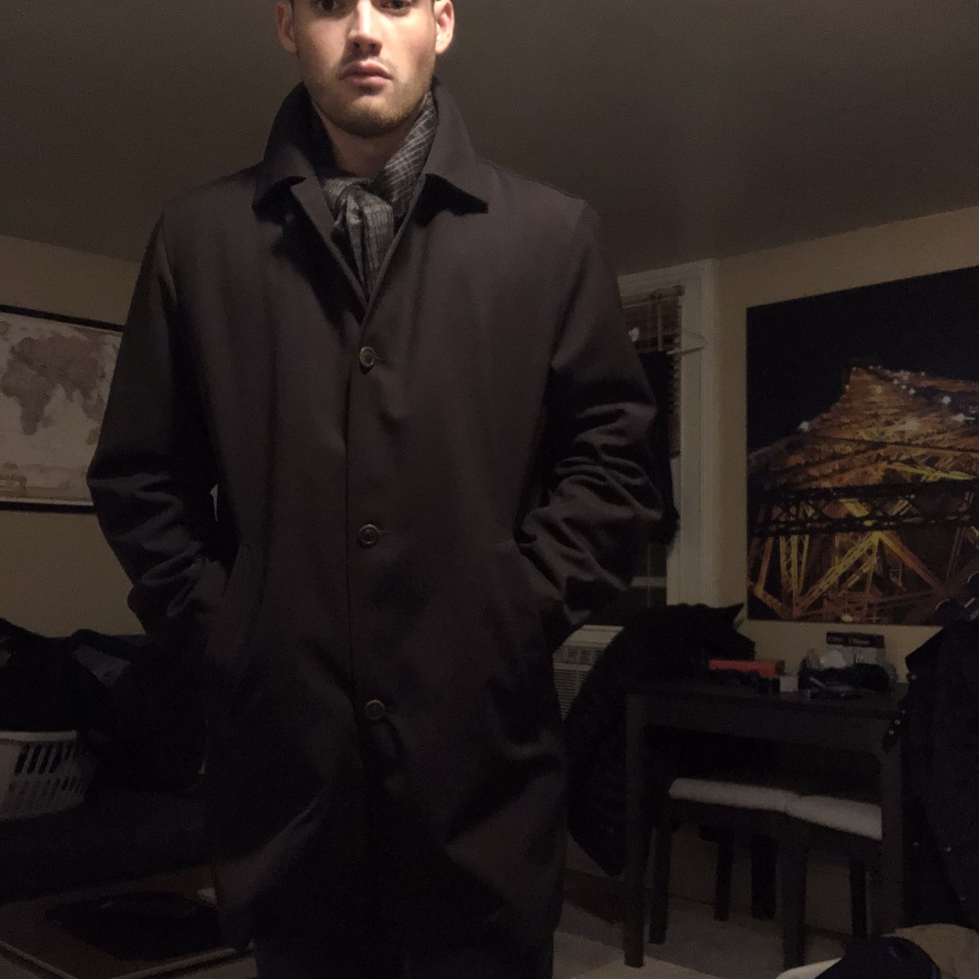 Zegna Cashmere Lined Coat L