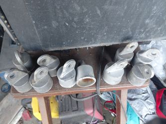Ten aluminum fence post caps