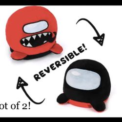 Lot of 2 Among Us Reversible Plush Impostor Crew Mate Black Red 6" Kids Plush  This listing comes with 2 of the same plushies. (I Will not separate it