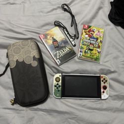 Nintendo Switch With 2 Games And Case