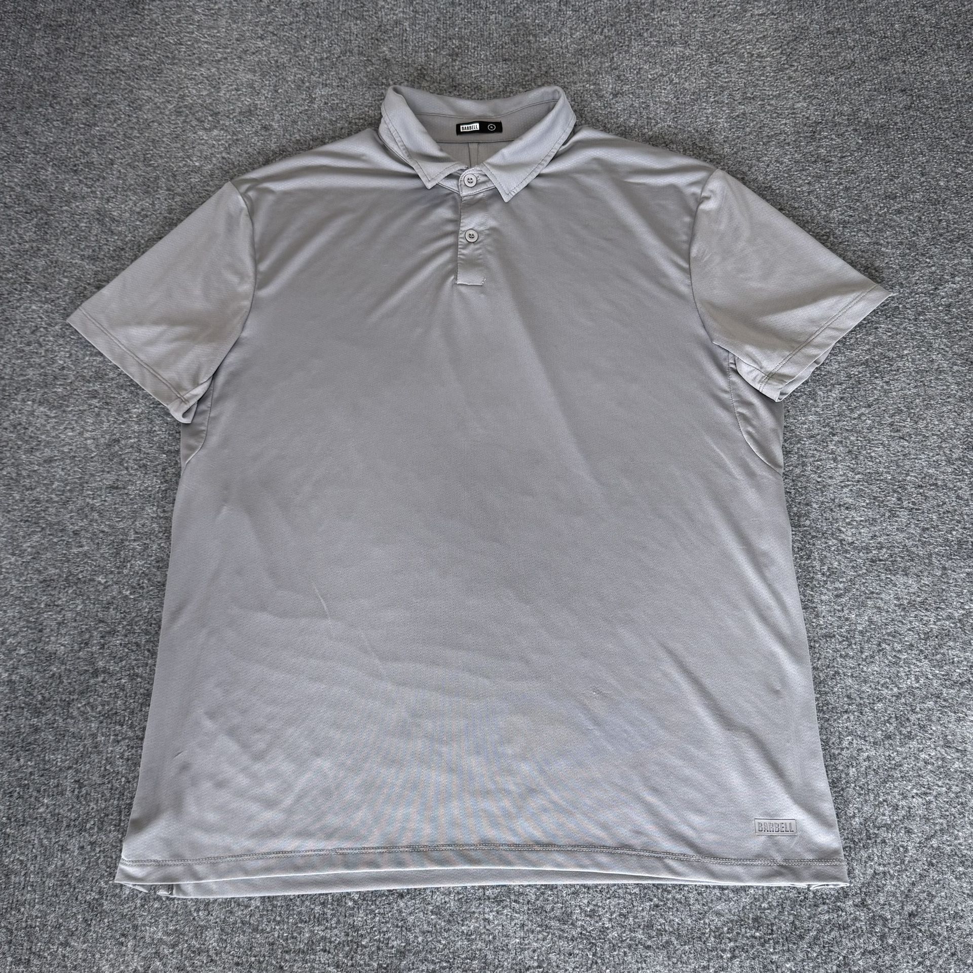 Barbell Polo Shirt Mens XL Gray Short Sleeve Performance Athleisure Golf Stretch