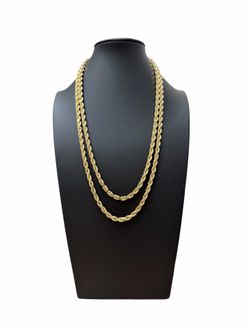 22”/24” 5MM 10K Yellow Gold Diamond Cut Rope Chains