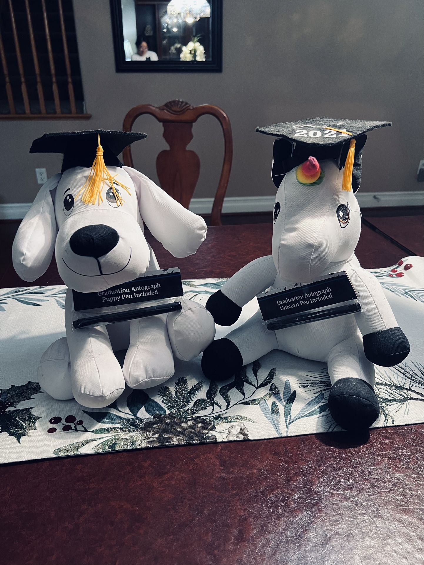 A Pair Of Puffy Dog Decoration Stuffed Animal