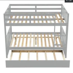 Full Over Full Bunk Bed With Twin Trundle 