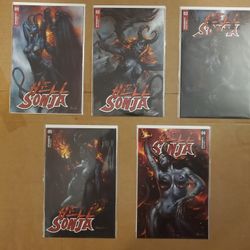 HELL SONJA #1,2,3,4,5 (2020) DYNAMITE COMICS LUCIO PARRILLO COVER ART! NM B&B